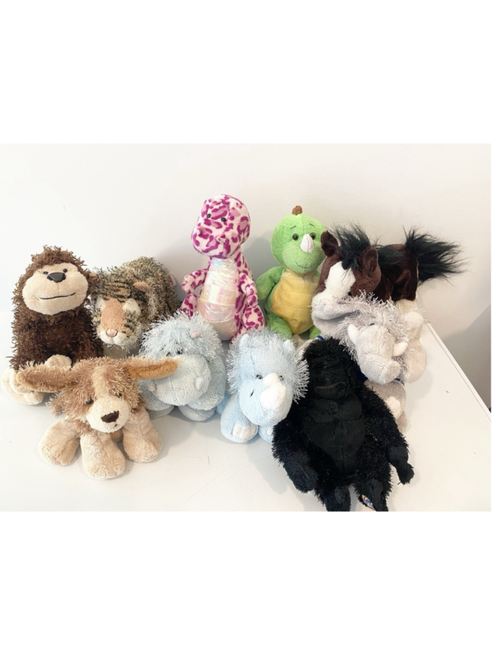 Webkinz Plush Lot of 10 Ganz Lil’ Kinz Dinosaurs Elephant Gorilla Horse Dog